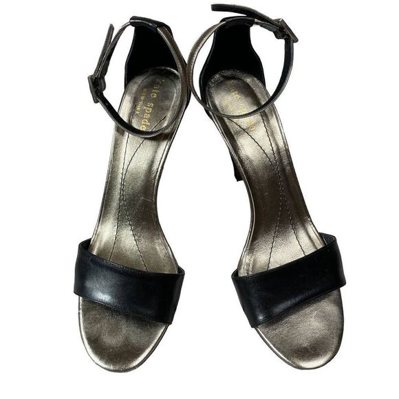 Kate Spade Gypsy Black/Pewter Heeled Sandals - Picture 1 of 5